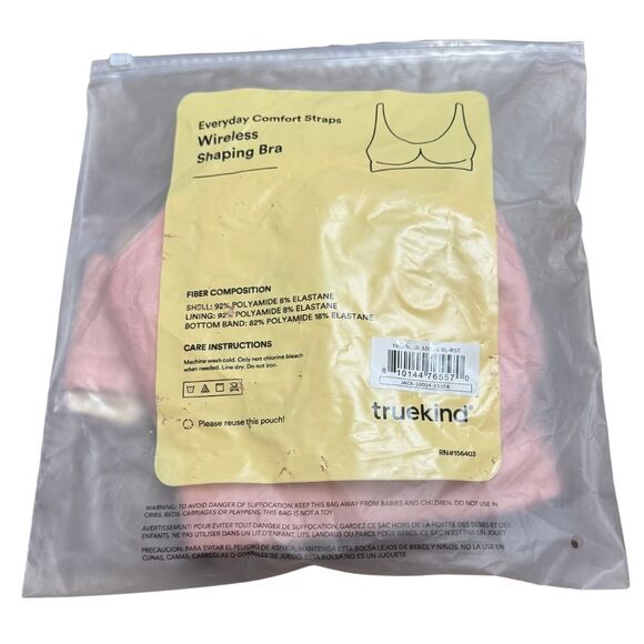 Shapermint TRUEKIND Everyday Comfort Straps Wirefree Shaper Bra Rose Tan NWT XL - Picture 8 of 9